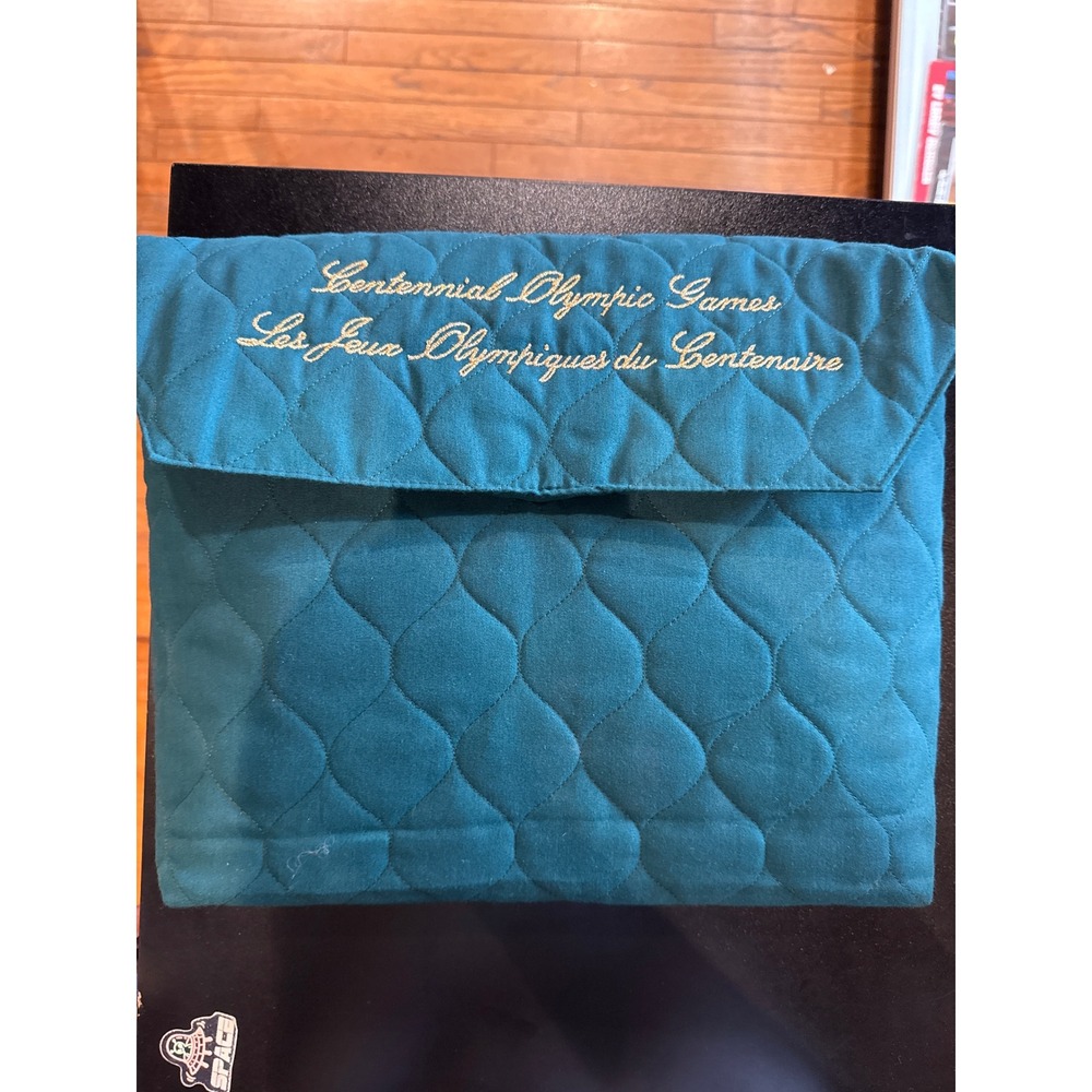 Vintage 1996 Atlanta Centennial Olympic Games Quilted Teal Pouch Case